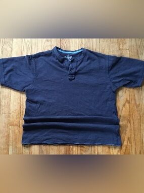 Vintage Route 66 Short Sleeve Navy Henley Tee